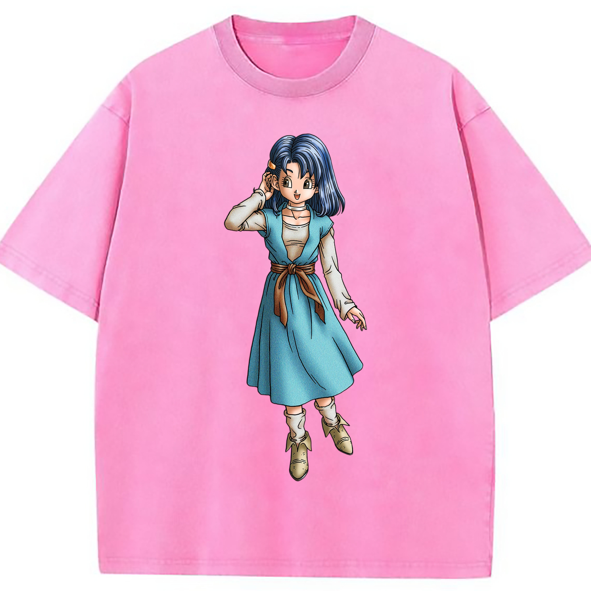 （画像用） ドラゴンクエスト Doragon Kuesuto Dragon Quest 綿100% ヴィンテージ風 半袖Tシャツ（フロントプリント）